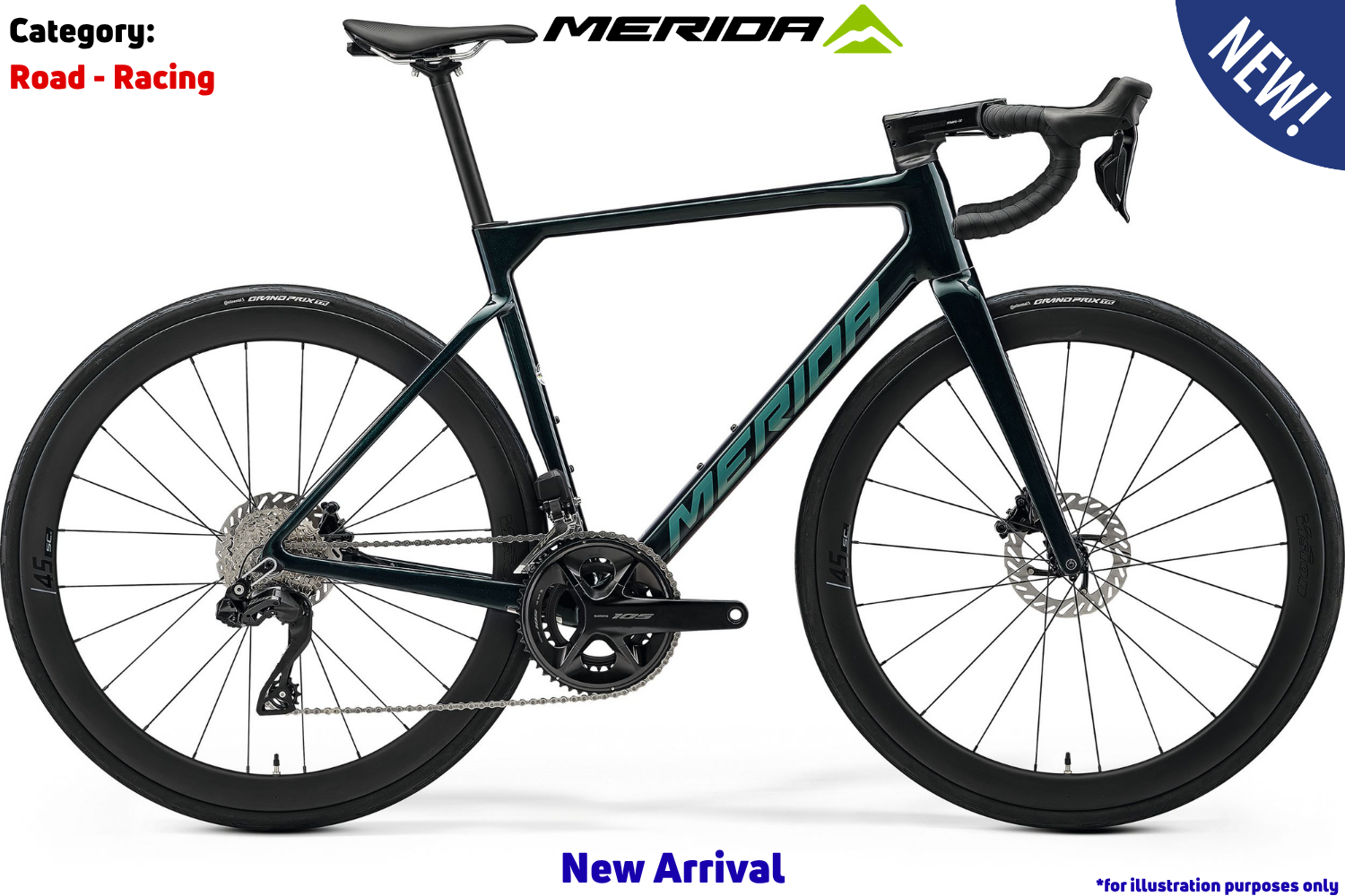 Merida Reacto 6000 - Silk Black (Glossy Dark Silver) | Hup Leong